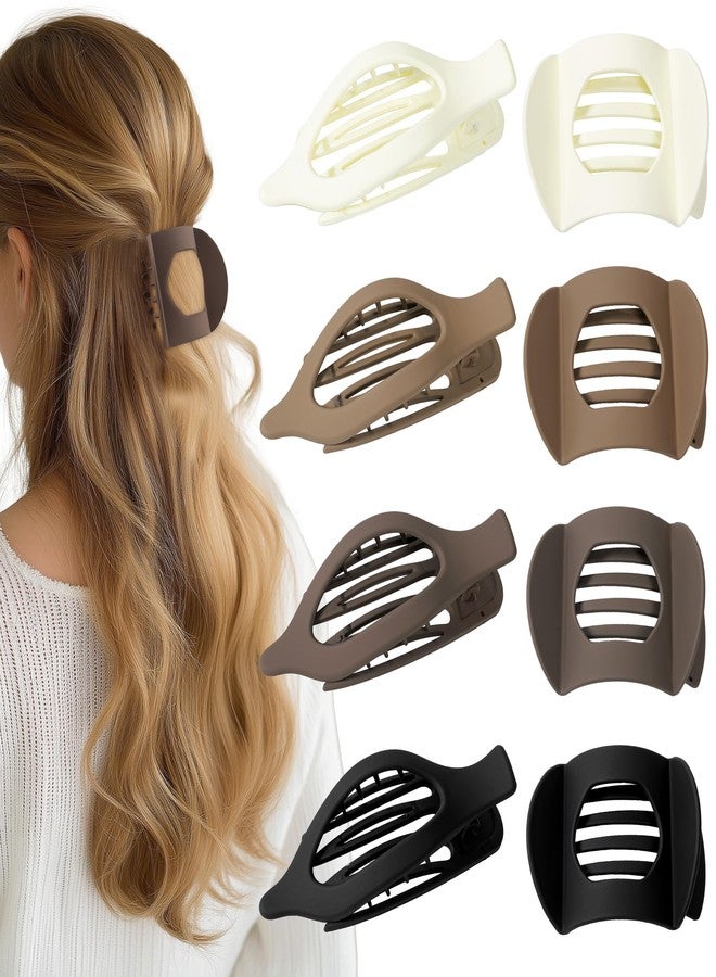 Sunolga 8 PCS Flat Hair Clips for Women - French Matte Flat Claw Clips for Thick & Thin Hair No-Slip Hair Barrettes, Strong Hold Styling Accessories for Women - Image 1